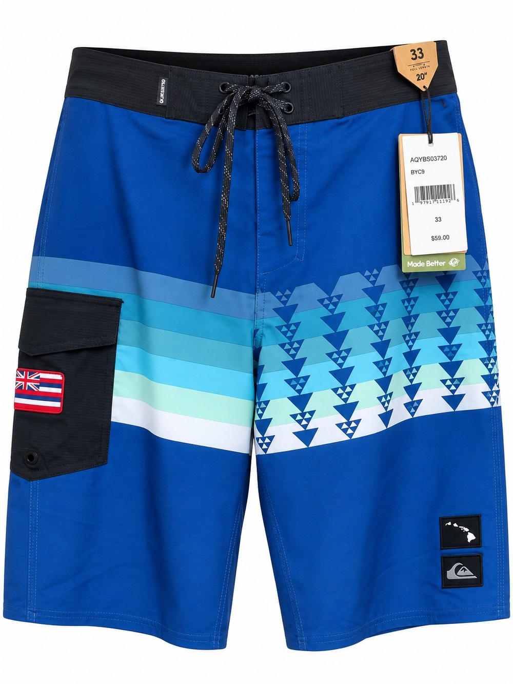NWT Quiksilver Surfsilk Hawaii Rockies 20” Boardshorts Monaco Blue Men’s 33